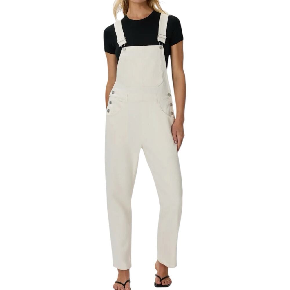 NWT Quince 100% Organic Cotton Denim Overalls Vintage White Women’s Size Small